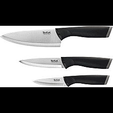 Набор ножей Tefal Comfort, 3шт, нержавеющая сталь, пластик, черный