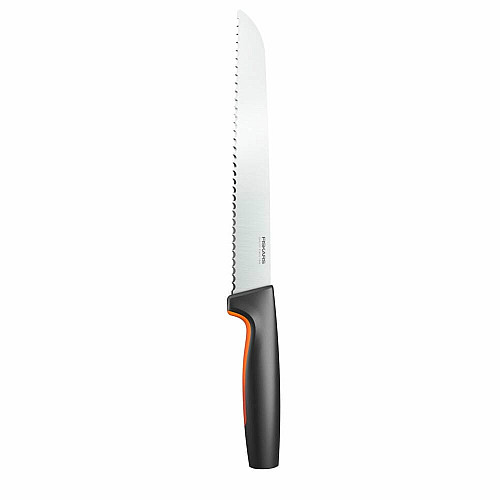 Кухонный нож для хлеба Fiskars Functional Form, 21.3см, нержавеющая сталь, пластик, черный