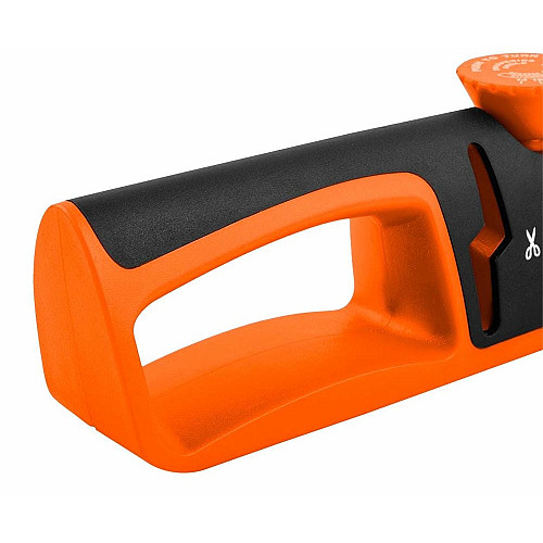 Точилка для ножей и ножниц Neo Tools, 77х290х47мм, 3 этапа заточки, алмаз, карбид вольфрама и керамика, регулировка угла заточки, ABS-пластик и TPR резина