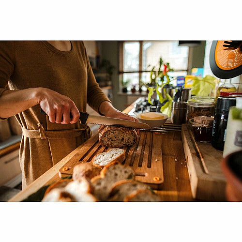 Кухонный нож для хлеба Fiskars Functional Form, 21.3см, нержавеющая сталь, пластик, черный
