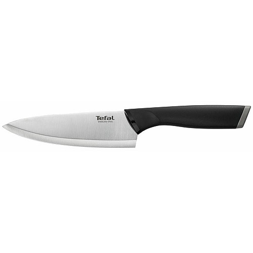 Кухонный нож поварской Tefal Comfort, 15см, с чехлом, нержавеющая сталь, пластик, черный