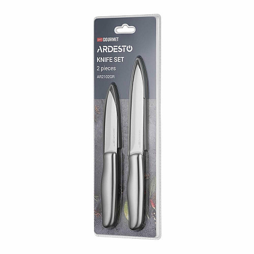 Набор ножей ARDESTO Gemini Gourmet, 2 предмета, нержавеющая сталь, пластик, серый