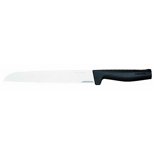 Кухонный нож для хлеба Fiskars Hard Edge, 22см, нержавеющая сталь, пластик, черный