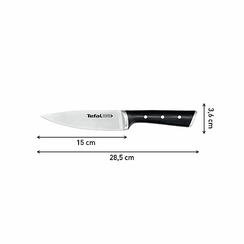 Кухонний ніж шеф-кухаря Tefal Ice Force, 15см, нержавіюча сталь, пластик