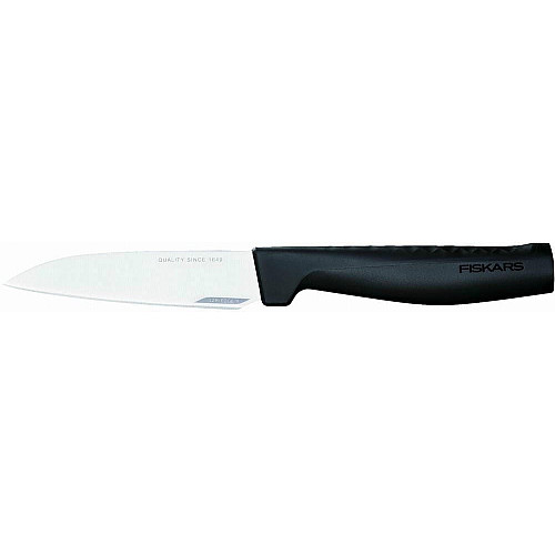 Кухонный нож для корнеплодов Fiskars Hard Edge, 11см, нержавеющая сталь, пластик, черный