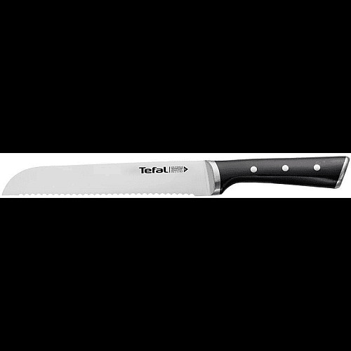 Ніж для хліба Tefal Ice Force, 20см, нержавіюча сталь, пластик, чорний