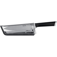 Кухонный нож поварской Tefal Eversharp, 16.5см, с чехол-точилкой нержавеющая сталь, пластик, черный