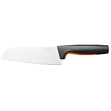Кухонний ніж поварський Santoku Fiskars Functional Form, 16см, нержавіюча сталь, пластик, чорний