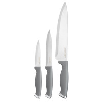 Набір ножів ARDESTO Gemini Gourmet, 3 предмети, нержавіюча сталь, пластик, сірий