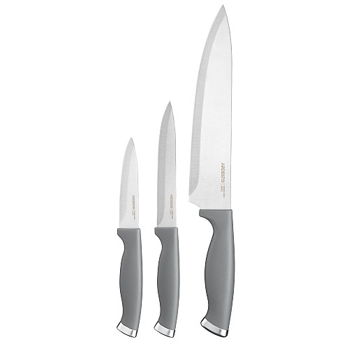 Набор ножей ARDESTO Gemini Gourmet, 3 предмета, нержавеющая сталь, пластик, серый