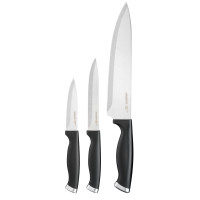 Набір ножів ARDESTO Gemini Gourmet, 3 предмети, нержавіюча сталь, пластик, чорний