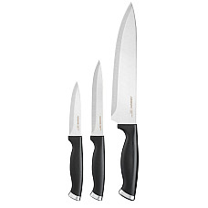 Набір ножів ARDESTO Gemini Gourmet, 3 предмети, нержавіюча сталь, пластик, чорний