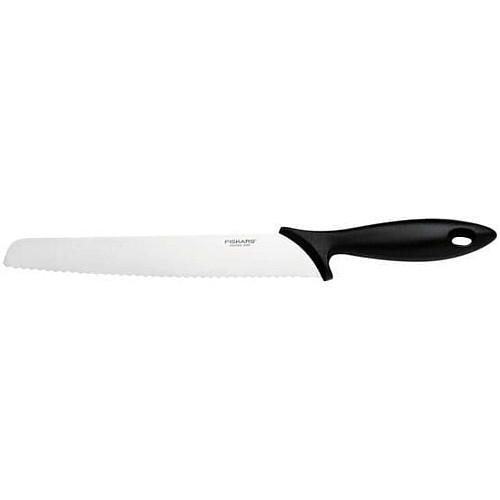 Кухонный нож для хлеба Fiskars Essential, 23.4см, нержавеющая сталь, пластик, черный