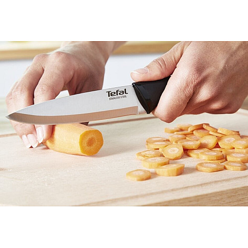 Набір ножів Tefal Essential, 3шт, нержавіюча сталь, пластик, чорний