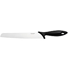 Кухонный нож для хлеба Fiskars Essential, 23.4см, нержавеющая сталь, пластик, черный