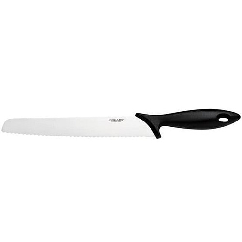 Кухонный нож для хлеба Fiskars Essential, 23.4см, нержавеющая сталь, пластик, черный