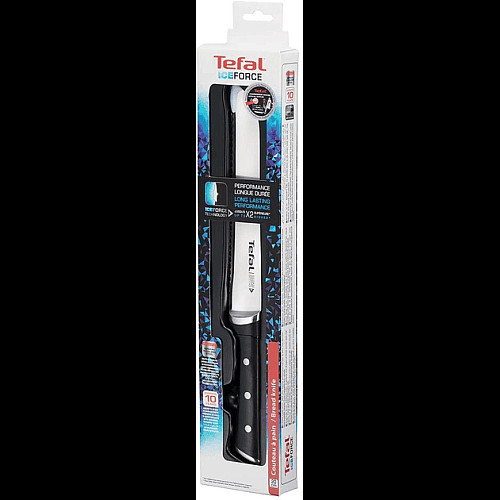Ніж для хліба Tefal Ice Force, 20см, нержавіюча сталь, пластик, чорний
