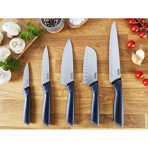 Набір ножів Tefal Essential, 3шт, нержавіюча сталь, пластик, чорний