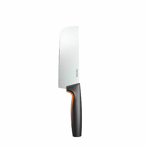 Кухонный нож поварской Nakiri Fiskars Functional Form, 15.8см, нержавеющая сталь, пластик, черный