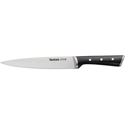 Кухонний ніж поварський Tefal Ice Force, 20см, нержавіюча сталь, пластик, чорний