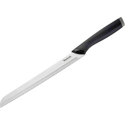 Нож для хлеба Tefal Comfort, с чехлом, 20см, нержавеющая сталь, пластик, черный