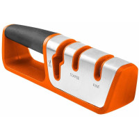 Точилка для ножей и ножниц Neo Tools, 54х195х38мм, 2 этапа заточки, карбид вольфрама и керамика, ABS-пластик и TPR резина
