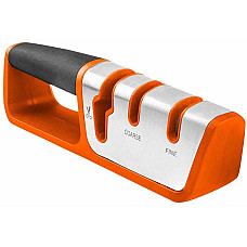 Точилка для ножей и ножниц Neo Tools, 54х195х38мм, 2 этапа заточки, карбид вольфрама и керамика, ABS-пластик и TPR резина