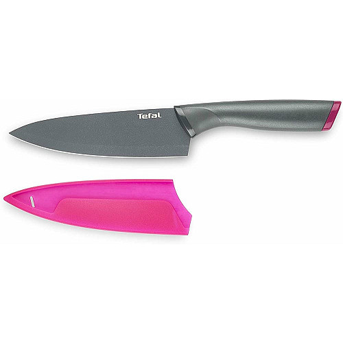 Кухонный нож поварской Tefal Fresh Kitchen, 15см, с чехлом, нержавеющая сталь, пластик, серый