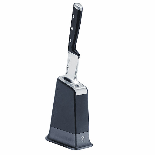Кухонный нож шеф-повара Tefal EverSharp, 2 предмета, 16.5см, нержавеющая сталь, бакелит, черный
