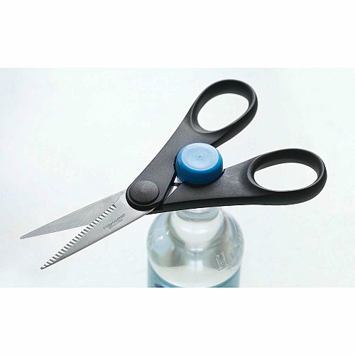 Ножницы кухонные Fiskars Essential, с открывачкой для бутылок, 20см, нержавеющая сталь, пластик, черный