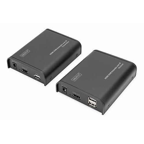 Подовжувач DIGITUS HDMI KVM по IP, комплект, Full HD, 1080p, через мережевий кабель (Cat 5, 5E, 6), 120м