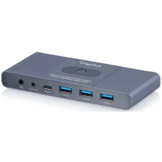 Комутатор DIGITUS Desktop KVM, 2x1 HDMI, 3xUSB 3.0, 1xUSB-C, 4K, Core Line
