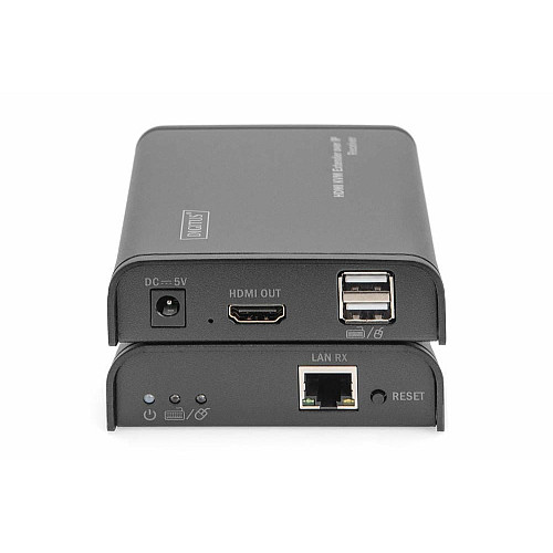 Подовжувач DIGITUS HDMI KVM по IP, комплект, Full HD, 1080p, через мережевий кабель (Cat 5, 5E, 6), 120м