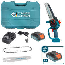 Пила ланцюгова акумуляторна Konner&Sohnen KS MCS20V-8 CASE PLUS 20В акб 2х2А·год шина 20см ЗП 1.45кг