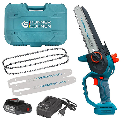 Пила ланцюгова акумуляторна Konner&Sohnen KS MCS20V-8 CASE 20В акб 1х2А·год шина 20см ЗП 1.45кг