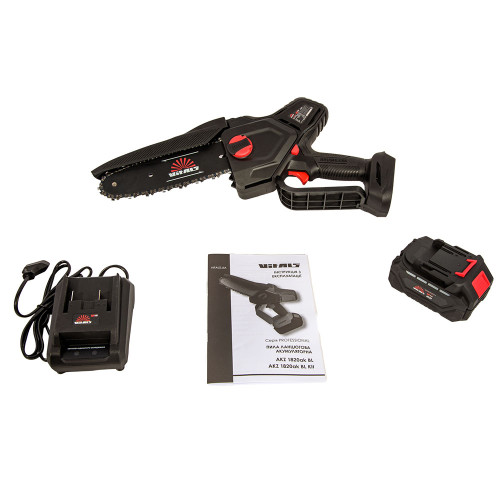 Пила ланцюгова акумуляторна Vitals AKZ 1820ak BL Kit 18В акб 4А·год шина 20см 12м/c 3кг
