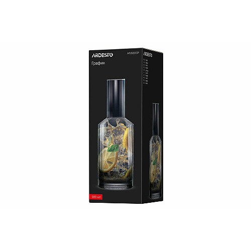 Графин ARDESTO Graphite, 800мл, боросилікатне скло, сірий