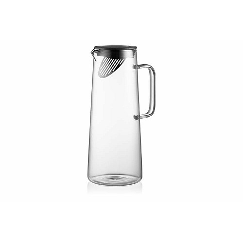 Глечик  з кришкою ARDESTO Graphite, 1350мл, боросилікатне скло, пластик, нержавіюча сталь, сірий