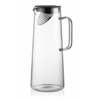 Глечик  з кришкою ARDESTO Graphite, 1350мл, боросилікатне скло, пластик, нержавіюча сталь, сірий