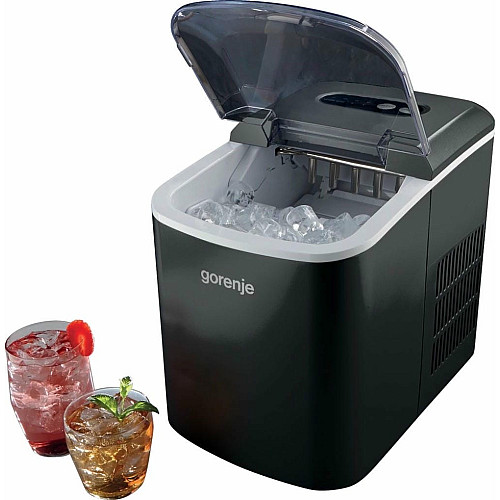 Льодогенератор побутовий Gorenje, 12кг/добу, 2.2л, дисплей, чорний