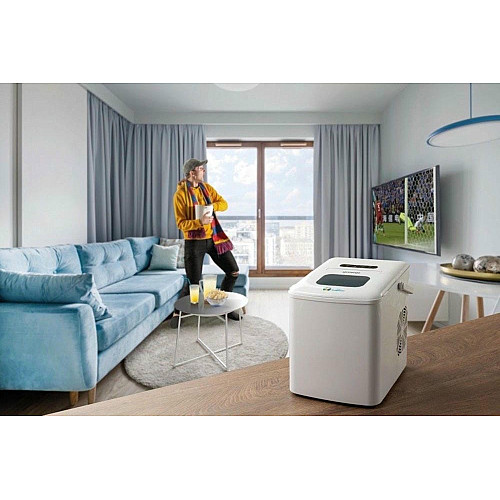 Льодогенератор побутовий Gorenje, 12кг/добу, 1.8л, дисплей, білий
