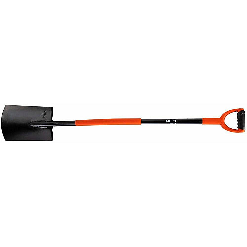 Лопата штыковая Neo Tools прямая, рукоятка металлическая D-образная, 125см, 2.12кг
