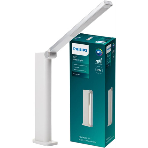 Лампа настільна з акумулятором Philips Amber 5Вт 4000K 1800мАг USB-A білий