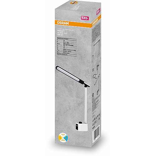Лампа настільна OSRAM Panan Clock 8Вт 3000К 4000К 6500К 2USB з димером, білий