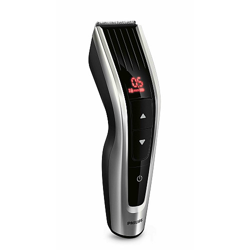 Машинка для стрижения Philips Series 9000, акум., роторный мотор, насадок-3, кейс, сталь, черно-серый
