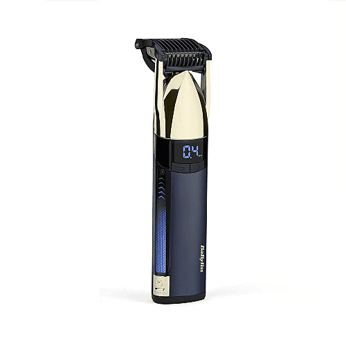 Триммер Babyliss Super-X Metal Series Navy&Gold Edition, для головы, усов и бороды, акум., насадок-1, кейс, сталь, сине-золотой.