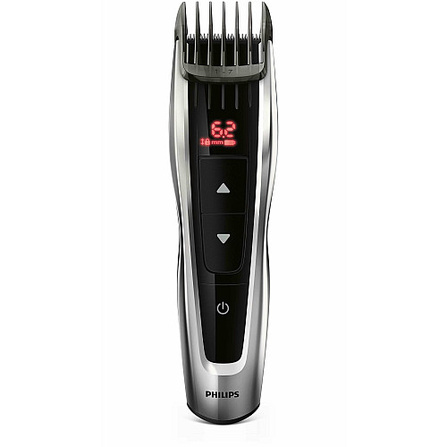 Машинка для стрижения Philips Series 9000, акум., роторный мотор, насадок-3, кейс, сталь, черно-серый