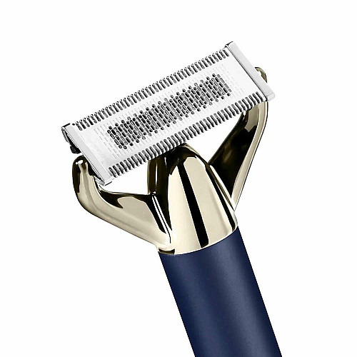 Триммер Babyliss X-Blade Super-X Metal, для усов и бороды, акум., насадок-4, кейс, подставка, сталь, синий