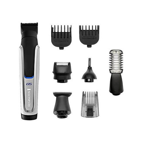 Набор для стрижки Remington G5 Graphite series, для бороды, усов, головы и тела, акум., роторный мотор, насадок-9, кейс, серебристый