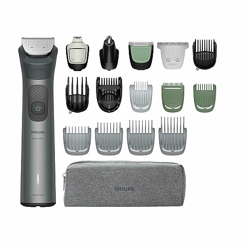Триммер Philips Series 7000, для бороды, головы и тела, насадок-17, сталь, серый